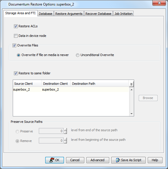 restore_storage_area_db2