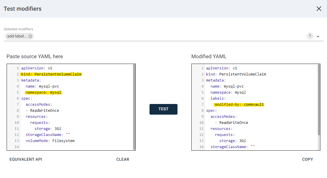 Modifying Fields in Restored Kubernetes Resource YAMLs - example 1