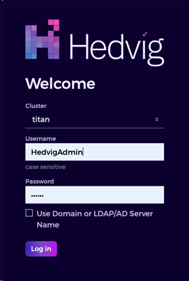 Accessing a Hedvig Storage Cluster with the Hedvig WebUI (1)