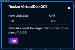 Resizing virtual disks