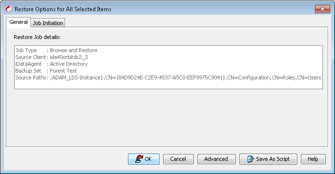 Idataagent Restore - Active Directory iDataAgent