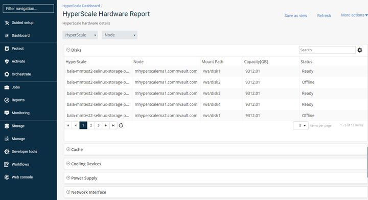 Monitoring the Hardware: HyperScale Hardware Report