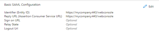 Azure SAML Basic SAML Configuration