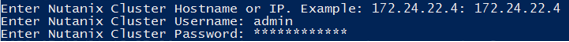 Nutanix cluster creds