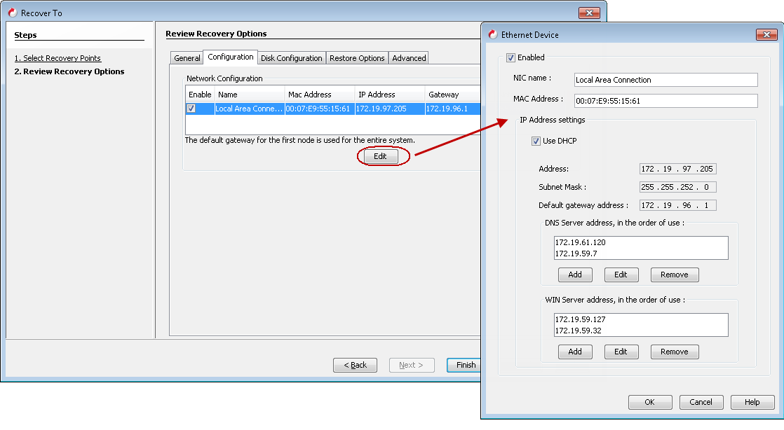 Modifying the Network Configuration of a Client (Non-Interactive)