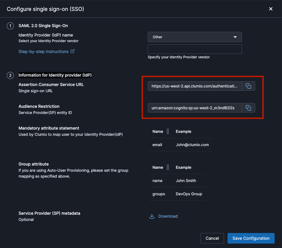 getting SSO provider info