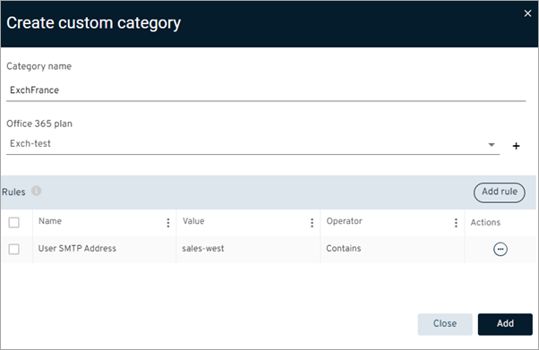 O365 Exchange Custom Categories Rule