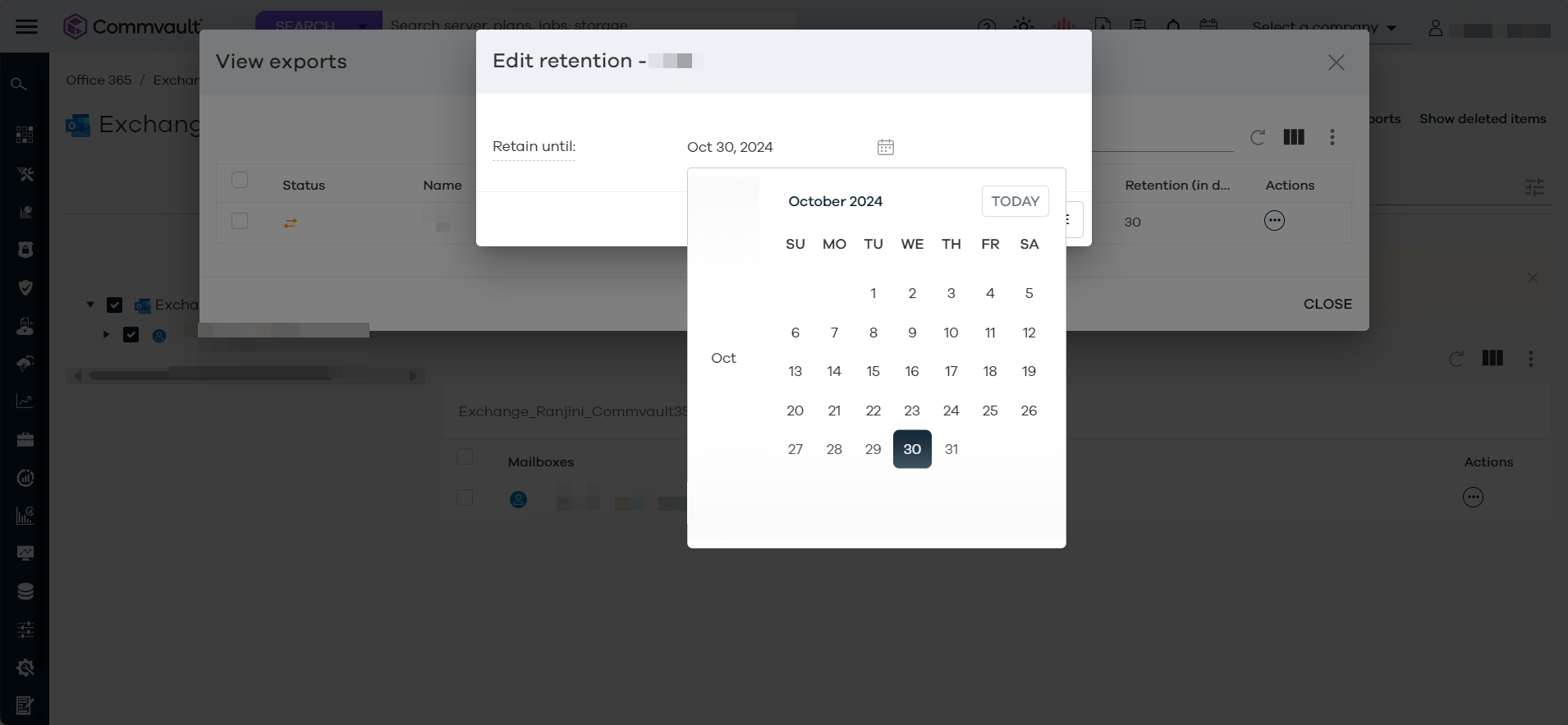 Edit Retention Exchange Online