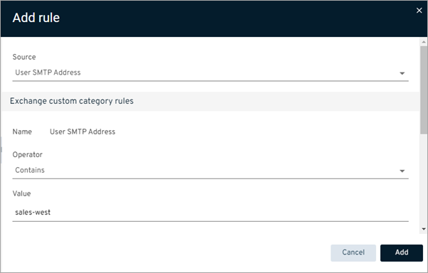 O365 Exchange Custom Categories User SMTP Address