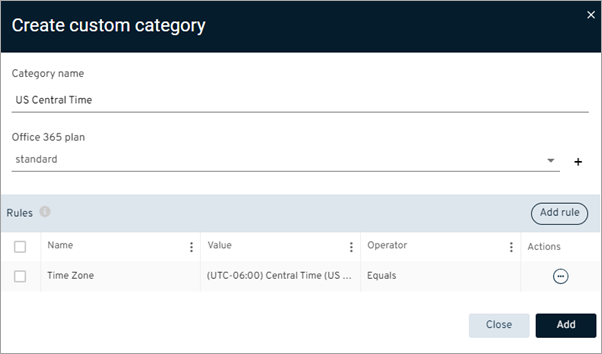 O365 SharePoint Custom Categories Rule