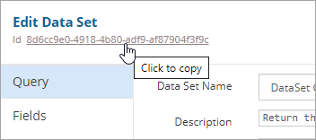 Copy Dataset ID from a Data Set