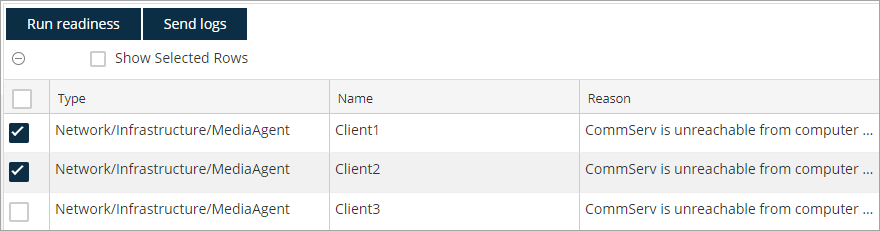 CommCell Readiness Check for Multiple Entity for FR28