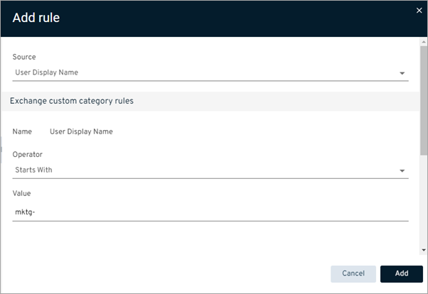 O365 Exchange Custom Categories User Display Name