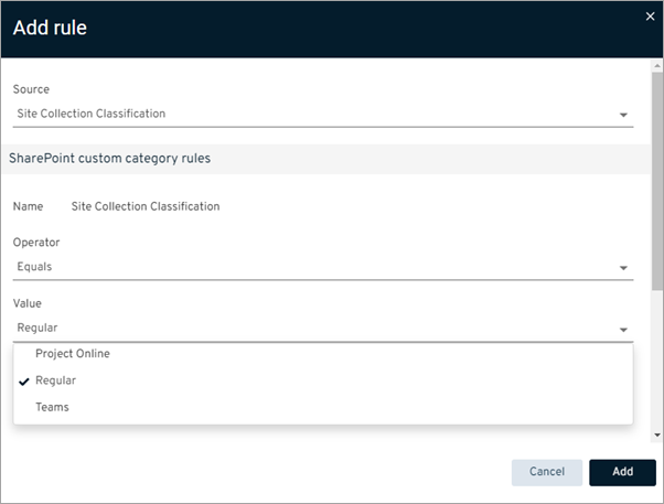 O365 SharePoint Custom Categories Site Collection Classification