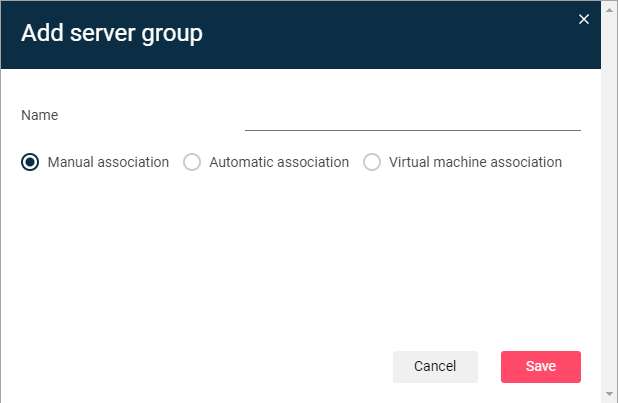 add server group dialog box