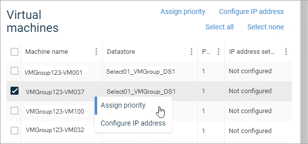 array replication failover VM assign priority