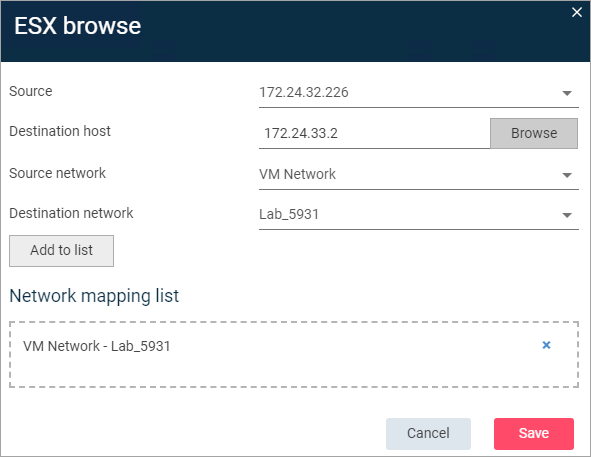 array replication ESX server mapping