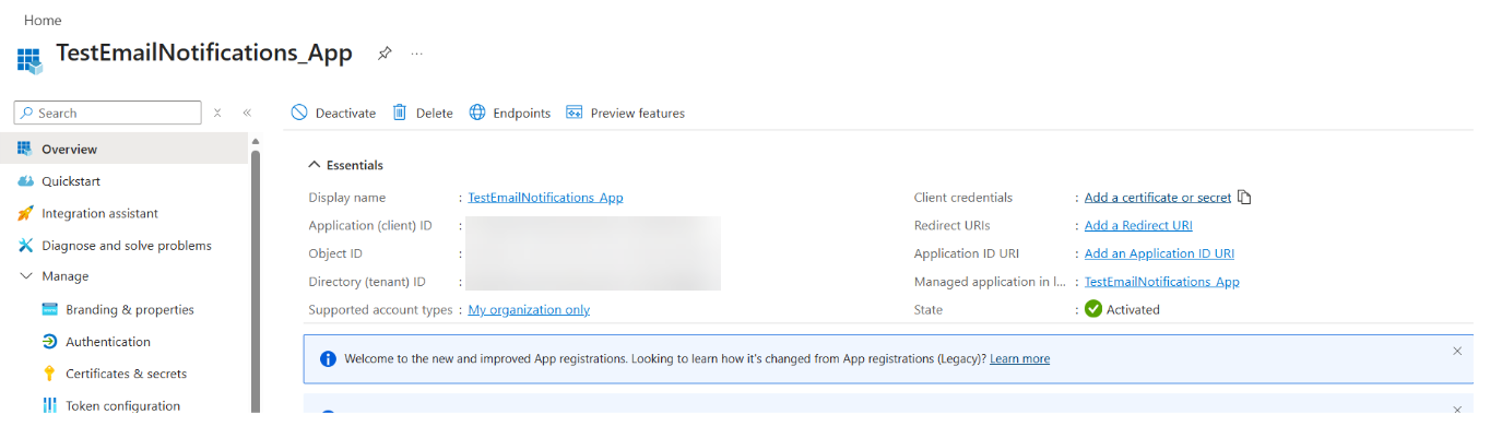 add certificate or secret