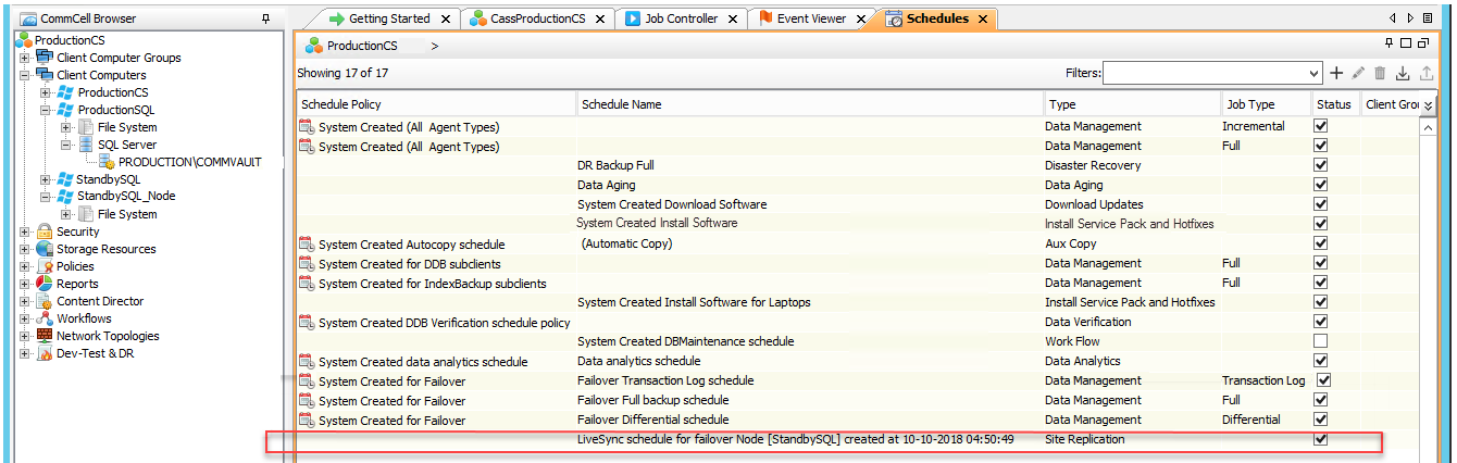 Verifying the Default Setup - Schedules (1)