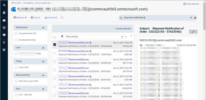 Exchange Online Self-Service Search Messages