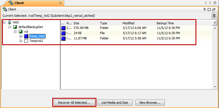 Restore Files from a Snapshot (Browse from Snapshot)