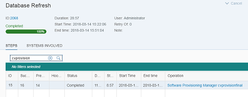 SAP LAMA Database Refresh Monitor