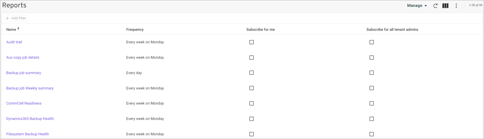 Subscribing to Reports